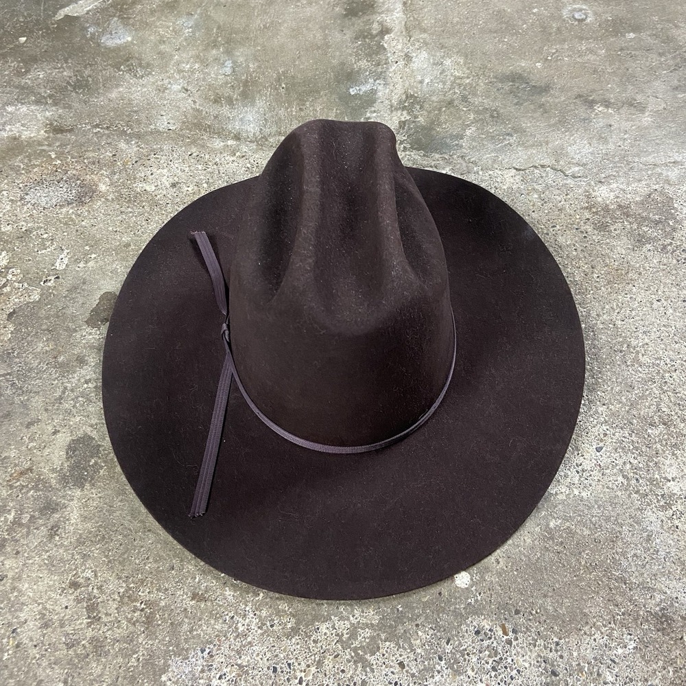 Eddy Bros Cowboy Hat Size 6 1/5 Brown Felt Satin Lined Western Wear Rodeo